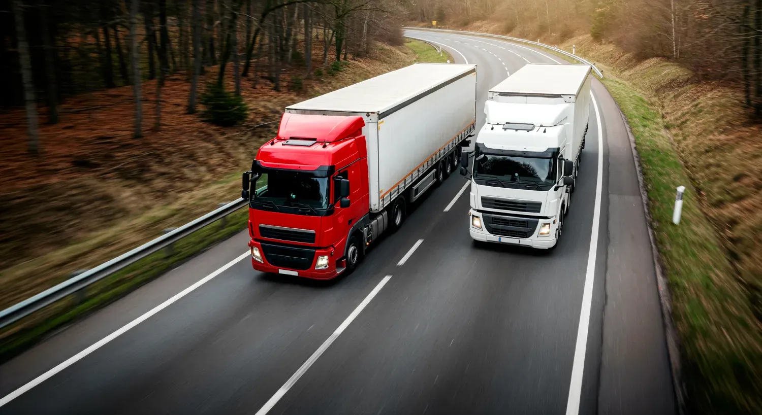 Fretrix road freight fleet on a motorway