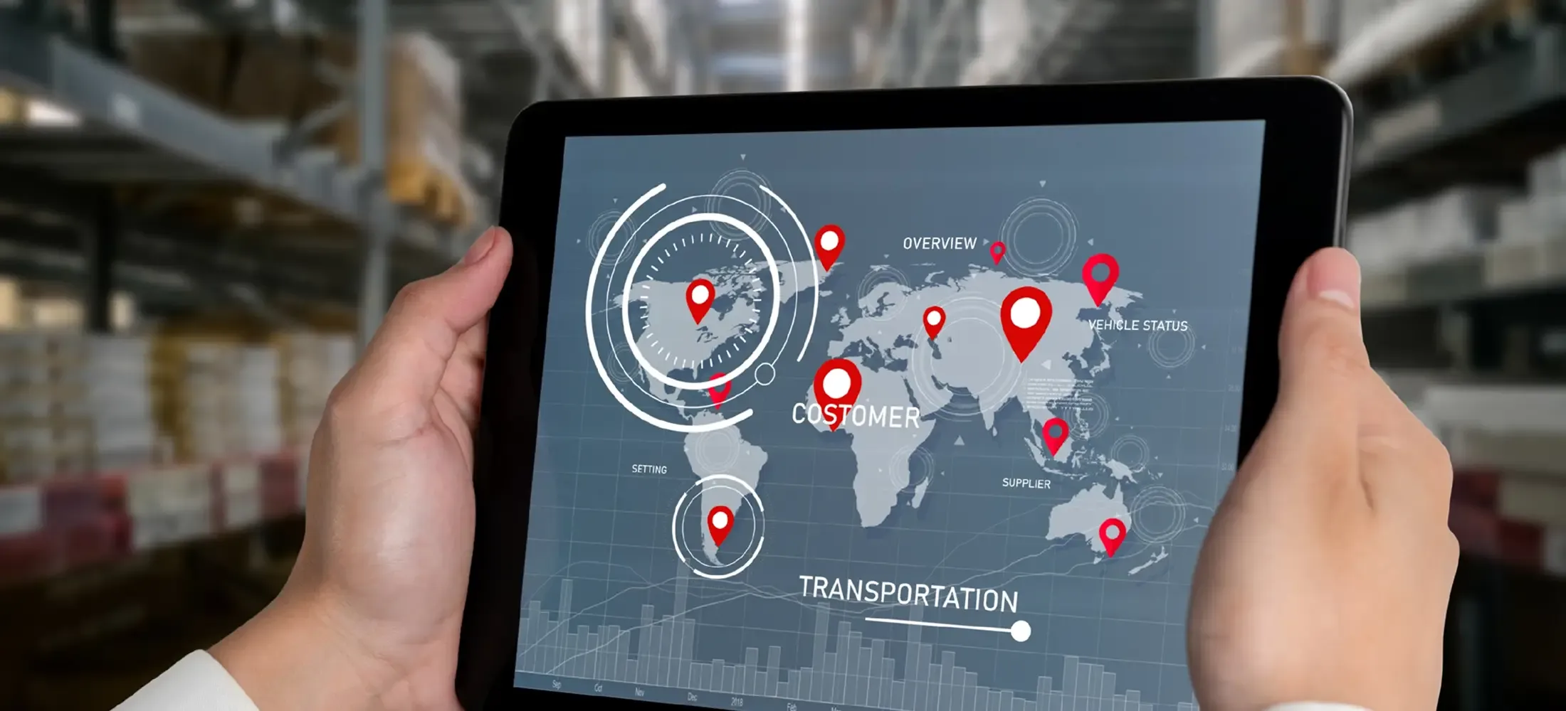 Control-tower operator monitoring live freight movements on screen