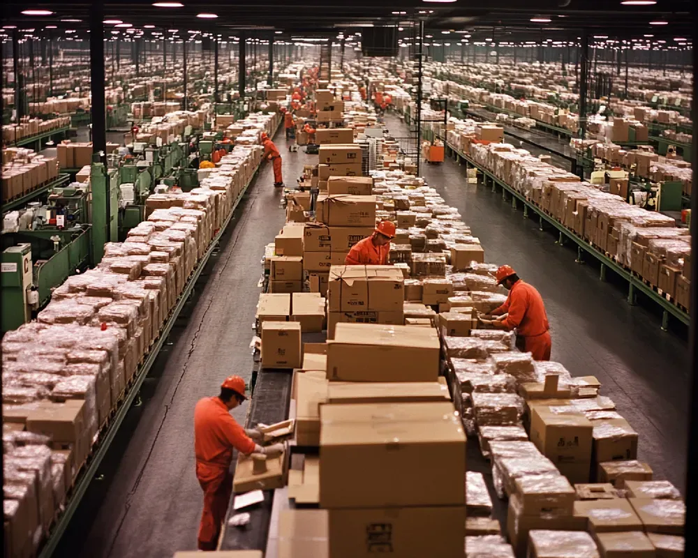 eCommerce fulfilment warehouse with automated conveyors